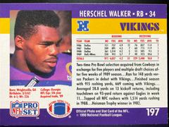 Back | Herschel Walker Football Cards 1990 Pro Set