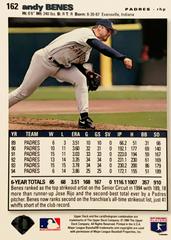 Rear | Andy Benes Baseball Cards 1995 Collector's Choice Se
