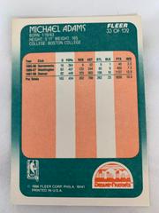 Reverse | Michael Adams Basketball Cards 1988 Fleer