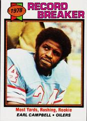 Earl Campbell [Record Breaker] Football Cards 1979 Topps Prices