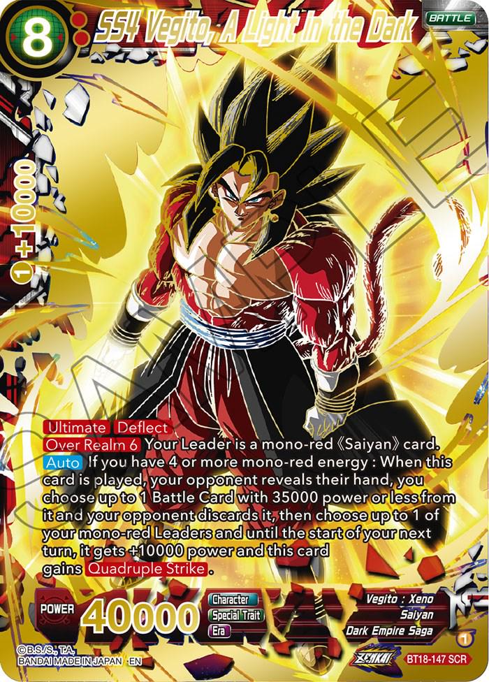 SS4 Vegito, A Light in the Dark BT18-147 Dragon Ball Super Dawn of the Z-Legends