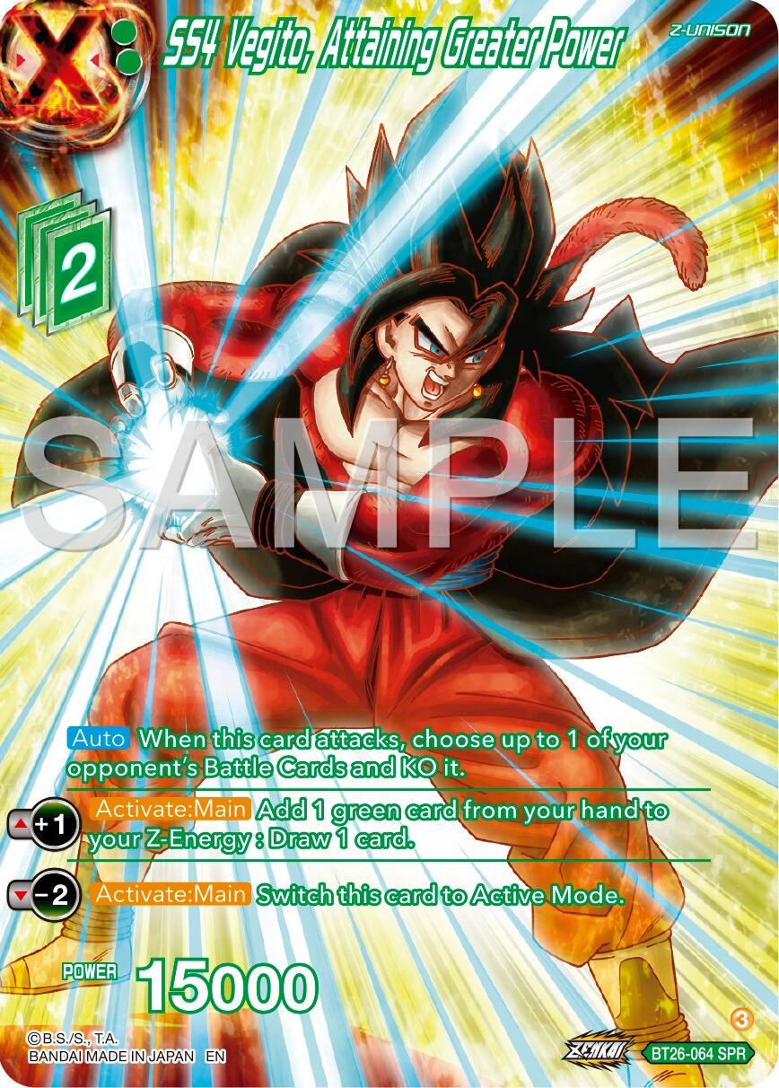 SS4 Vegito, Attaining Greater Power [SPR] BT26-064 Dragon Ball Super Ultimate Advent