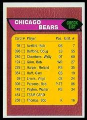Bears Checklist #454 Football Cards 1976 Topps Prices
