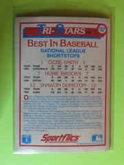 Reverse | O Smith, H Brooks, S Dunston Baseball Cards 1986 Sportflics