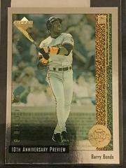 Barry Bonds Baseball Cards 1998 Upper Deck 10th Anniversary Preview Prices