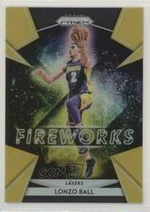 Lonzo Ball [Gold Prizm] Basketball Cards 2018 Panini Prizm Fireworks Prices