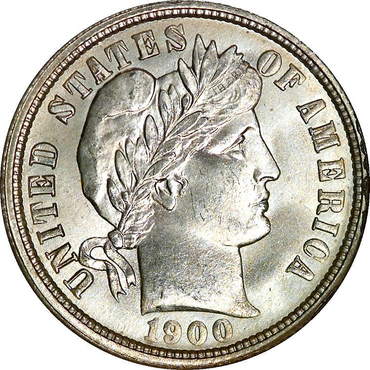 1900 O Coins Barber Dime