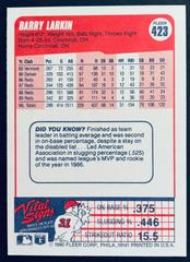Shortstop | Barry Larkin Baseball Cards 1990 Fleer