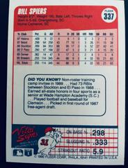 Infielder | Bill Spiers Baseball Cards 1990 Fleer