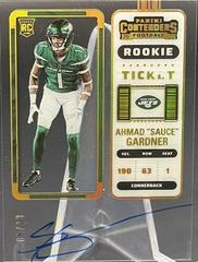 Ahmad 'Sauce' Gardner [Autograph Clear Ticket] Football Cards 2022 Panini Contenders Prices