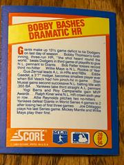 Bobby Bashes Dramatic HR Baseball Cards 1989 Score Magic Motion Trivia A Year to Remember Prices