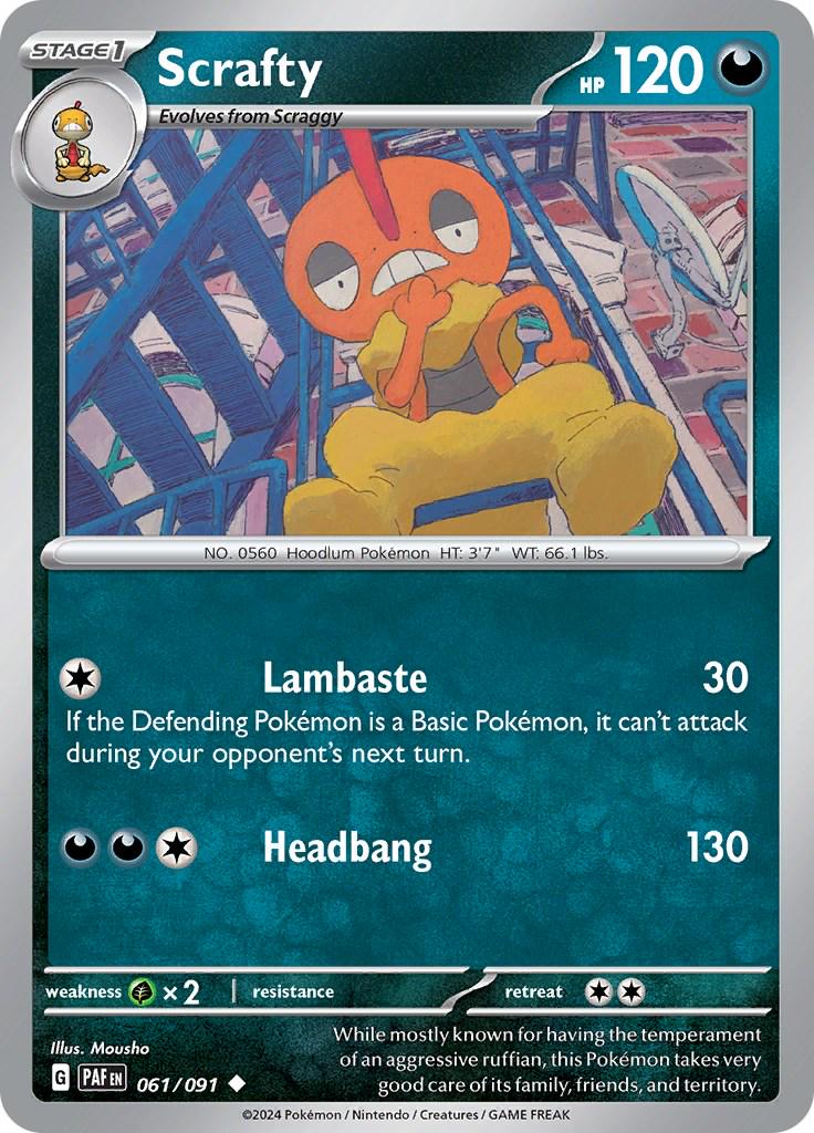 Scrafty #61 Pokemon Paldean Fates