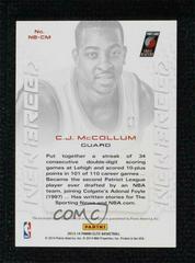 Back Of Card | CJ McCollumn [Auto Jersey] Basketball Cards 2013 Panini Elite New Breed Autograph Jersey