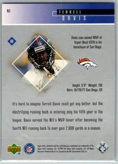 Silver Back (Base) | Terrell Davis Football Cards 1999 Upper Deck Hologrfx 24/7