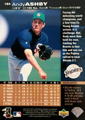 Rear | Andy Ashby Baseball Cards 1997 Upper Deck
