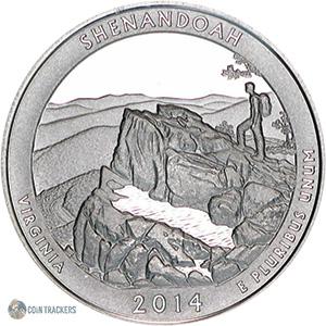 2014 P [SHENANDOAH PROOF] Coins America the Beautiful 5 Oz