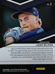 Rear | Jake Bloss Baseball Cards 2023 Panini Elite Extra Edition
