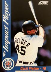 Cecil Fielder #60 Baseball Cards 1992 Score Impact Players Prices