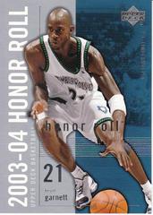 Base | Kevin Garnett Basketball Cards 2003 Upper Deck Honor Roll