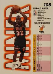 Back | Harold Miner Basketball Cards 1993 Fleer
