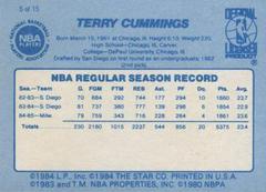 Back Side | Terry Cummings Basketball Cards 1986 Star Best Of The Best