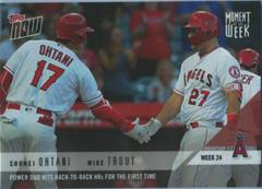 Mike Trout, Shohei Ohtani Baseball Cards 2018 Topps Now Moment of the Week Prices