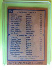 Reverse | F Taveras, F Patek Baseball Cards 1978 Topps