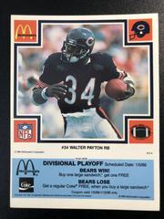 Walter Payton [Blue] #34 Football Cards 1985 McDonald's Bears Prices