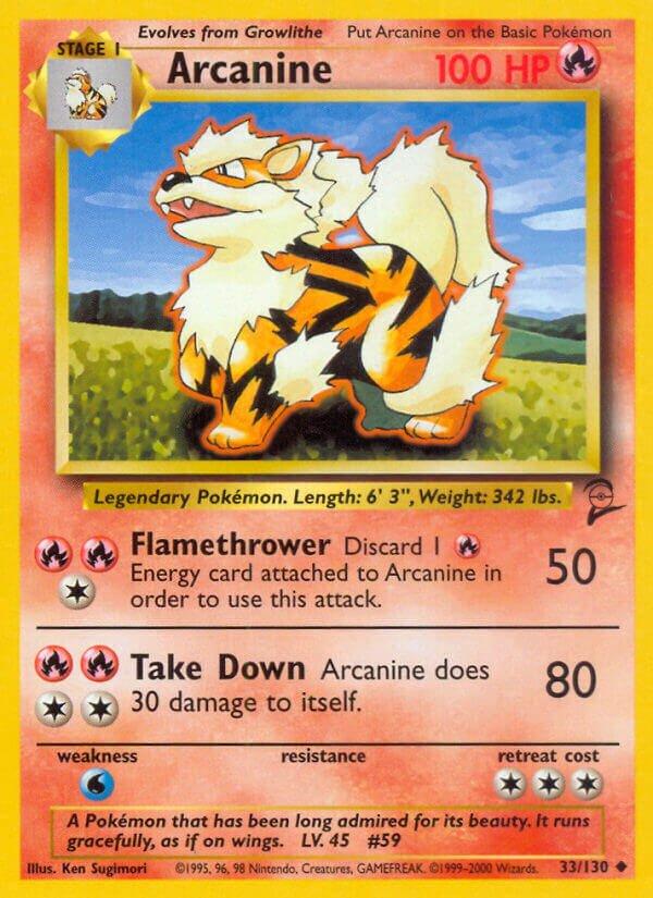 Arcanine #33 Pokemon Base Set 2