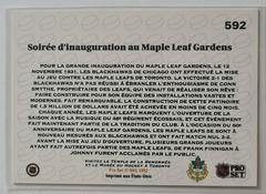 Backside | Opening Night Maple Leaf Gardens [French] Hockey Cards 1992 Pro Set