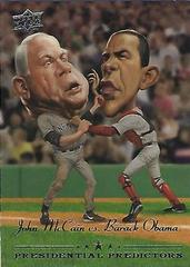 Barack Obama / John McCain Baseball Cards 2008 Upper Deck Presidential Predictors Prices