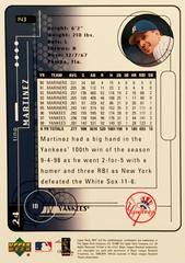 Rear | Tino Martinez Baseball Cards 1999 Upper Deck MVP