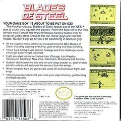 Blades Of Steel - Back | Blades of Steel GameBoy