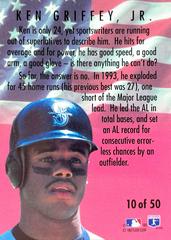 Card Back | Ken Griffey Jr Baseball Cards 1994 Fleer
