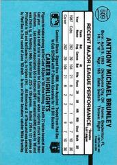 Back Of Card | Mike Brumley Baseball Cards 1988 Donruss