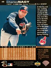 Rear | Charles Nagy Baseball Cards 1997 Upper Deck