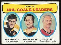 Goal Leaders [Esposito, Bucyk, Hull] #1 Hockey Cards 1971 Topps Prices