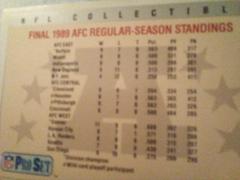 Back Of Cardi | 89 AFC Standings Football Cards 1989 Pro Set Super Bowl Inserts