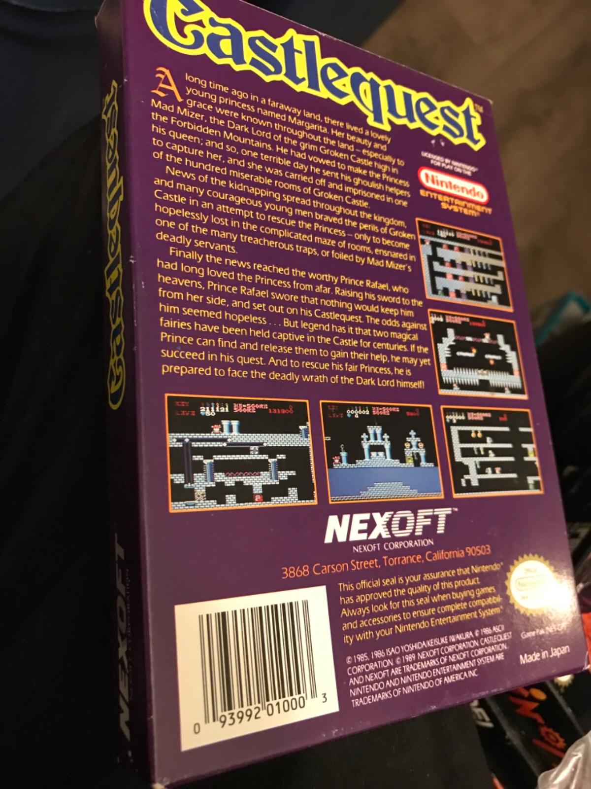 Castlequest Item, Box, and Manual NES