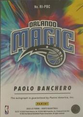 Back | Paolo Banchero Basketball Cards 2022 Panini Hoops Rookie Ink Autographs