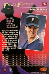 Rear | Travis Fryman Baseball Cards 1994 Sportflics 2000