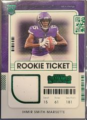 Ihmir Smith-Marsette #RTS-ISM Football Cards 2021 Panini Contenders Rookie Ticket Swatches Prices