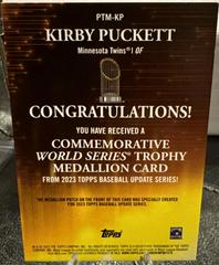 Back Of Card  | Kirby Puckett [Gold] Baseball Cards 2023 Topps Update Commemorative World Series Trophy Medallion