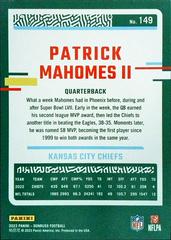 Back | Patrick Mahomes II Football Cards 2023 Panini Donruss