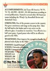 Back Of Card | Todd Day Basketball Cards 1992 Star Pics