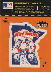 Minnesota Twins #NNA Baseball Cards 1982 Fleer Team Logo Stickers Prices