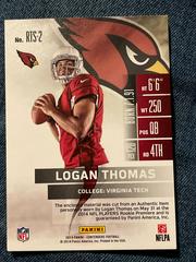 Player Worn Material | logan thomas “player worn material red” Football Cards 2014 Panini Contenders Rookie Ticket Swatches