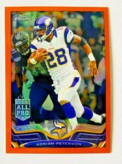 Adrian Peterson [No Gloves Orange Refractor] #100 Football Cards 2013 Topps Chrome Prices