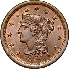 Sold at Auction: 1854 Large Cent UNCIRCULATED