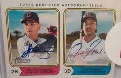 Jose Ramirez, Andres Gimenez Baseball Cards 2023 Topps Heritage Real One Dual Autographs Prices